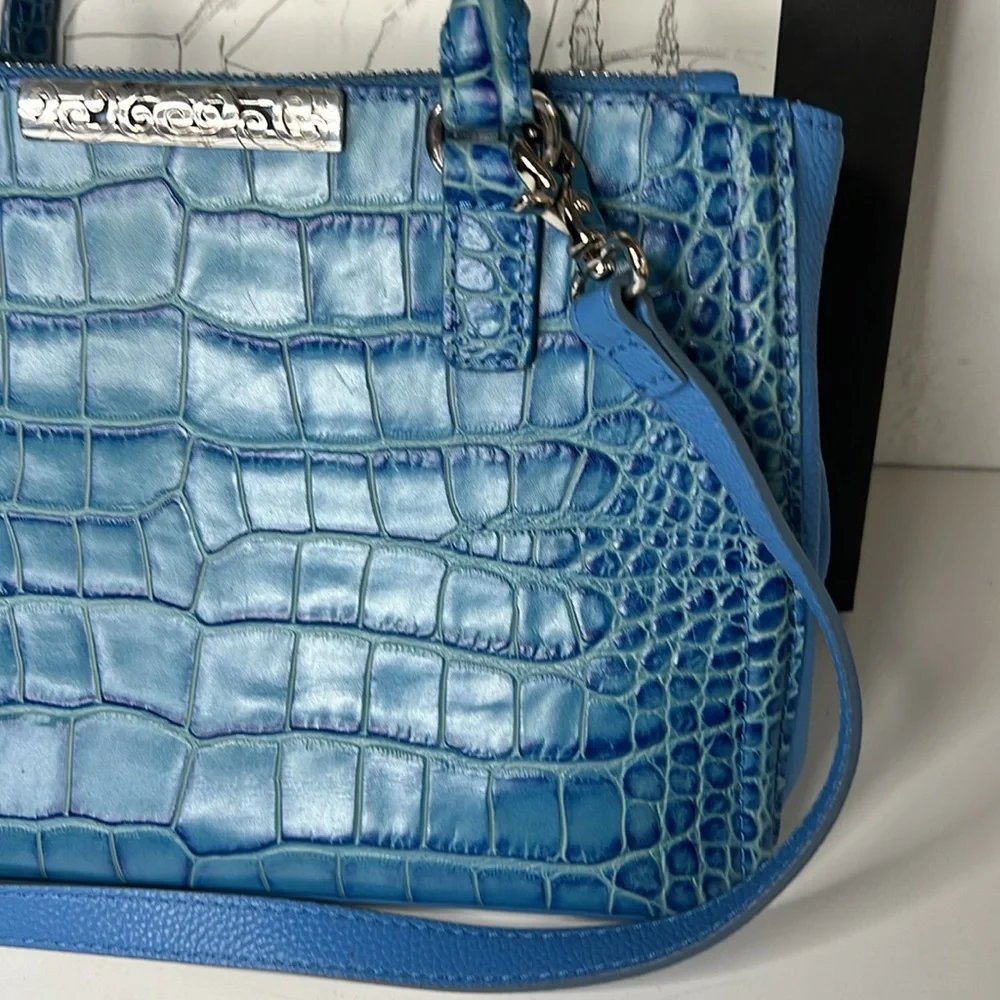 Brighton Crocodile Embossed Leather Crossbody Bag - Picture 4 of 16